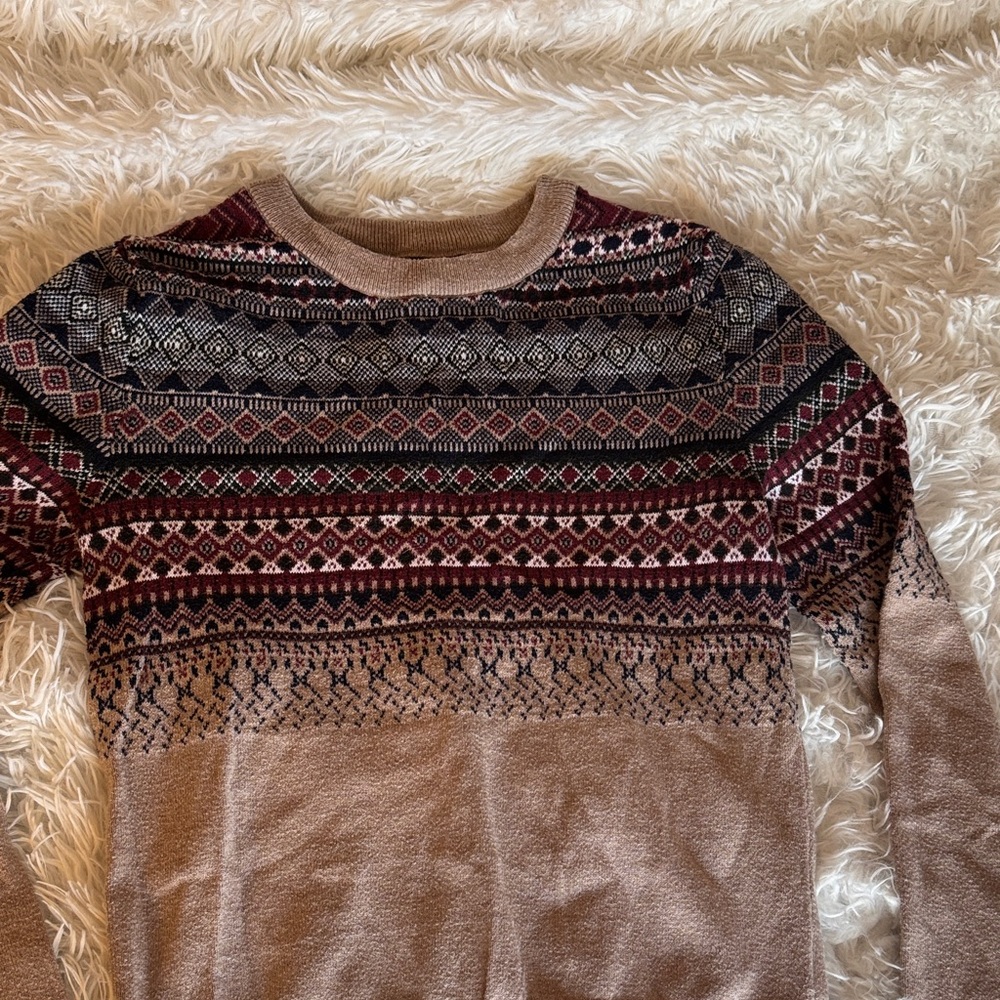 Aeropostale Geometric Sweater - Brown and Black